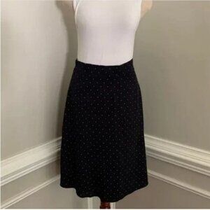LOFT Women's White Polka Dots Black Skirt 4P